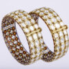 GOLD &UNCUT DIAMOND (POLKI) BANGLES PAIR