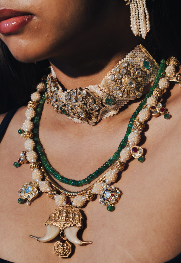 elaborate gold choker richly embellished