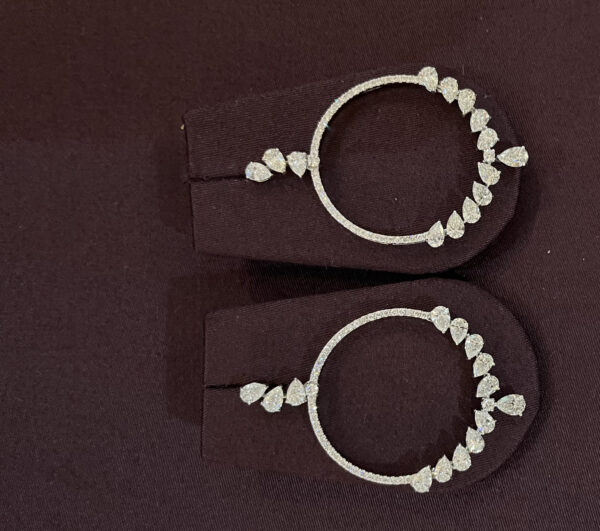 hoops with pear-cut diamonds